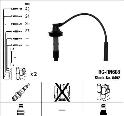 Augstsprieguma vadu komplekts NGK 8492 1