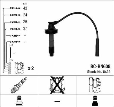 Augstsprieguma vadu komplekts NGK 8492 1