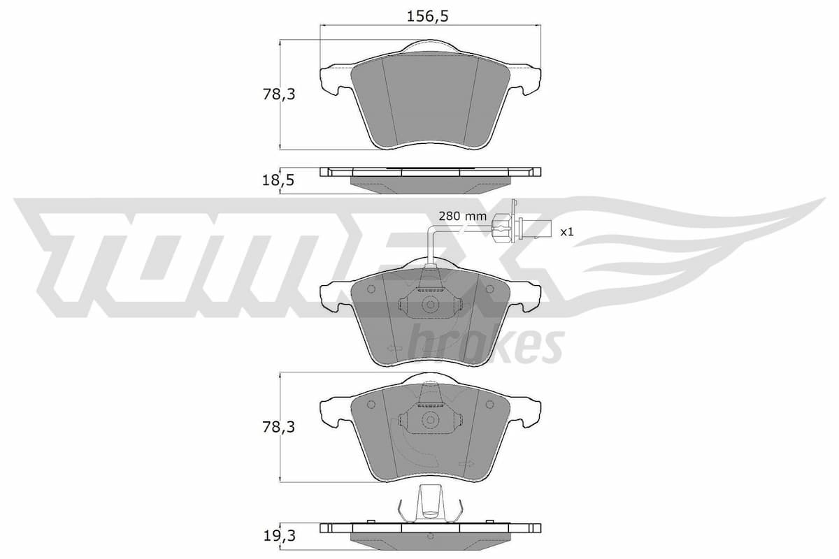 Bremžu uzliku kompl., Disku bremzes TOMEX Brakes TX 13-58 1