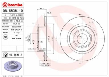 Bremžu diski BREMBO 08.6838.11 1