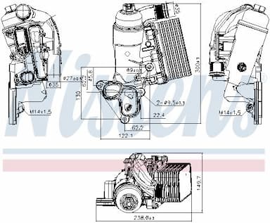 Eļļas radiators, Motoreļļa NISSENS 90953 6