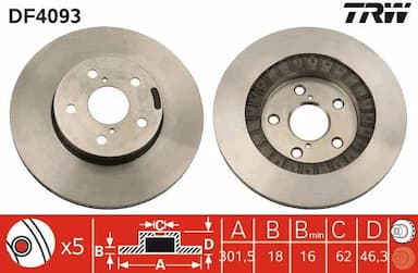 Bremžu diski TRW DF4093 1