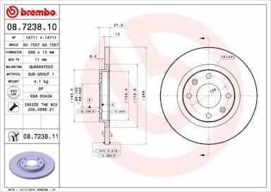 Bremžu diski BREMBO 08.7238.11 1