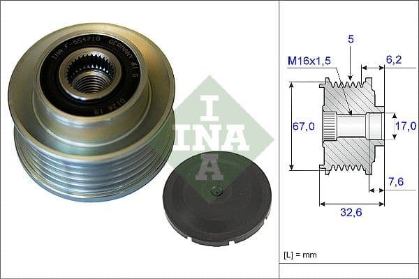 Ģeneratora brīvgaitas mehānisms Schaeffler INA 535 0097 10 1