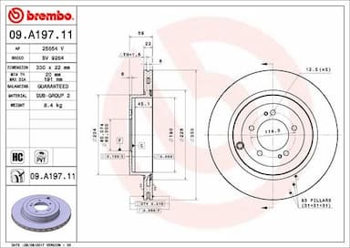 Bremžu diski BREMBO 09.A197.11 1