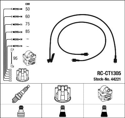 Augstsprieguma vadu komplekts NGK 44221 1