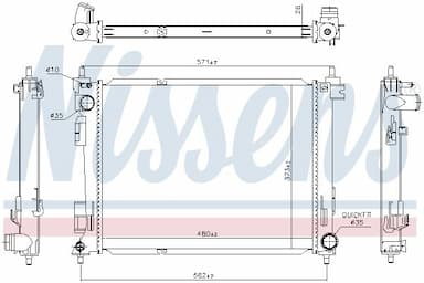 Radiators, Motora dzesēšanas sistēma NISSENS 606734 6