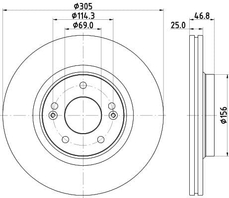 Bremžu diski HELLA 8DD 355 126-541 1