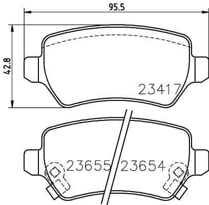 Bremžu uzliku kompl., Disku bremzes HELLA 8DB 355 018-781 1