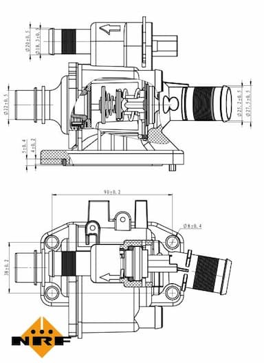 Termostats, Dzesēšanas šķidrums NRF 725058 5