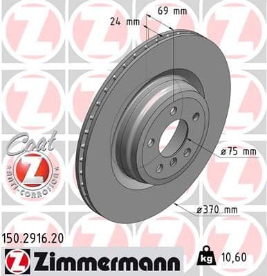 Bremžu diski ZIMMERMANN 150.2916.20 1