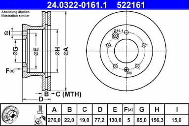 Bremžu diski ATE 24.0322-0161.1 1