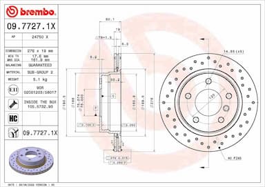 Bremžu diski BREMBO 09.7727.1X 1