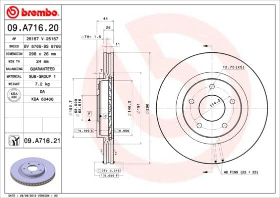 Bremžu diski BREMBO 09.A716.21 1