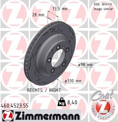 Bremžu diski ZIMMERMANN 460.4523.55 1