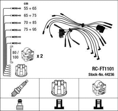 Augstsprieguma vadu komplekts NGK 44236 1