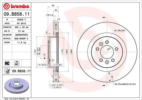 Bremžu diski BREMBO 09.B858.11 1