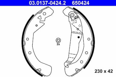 Bremžu loku komplekts ATE 03.0137-0424.2 1