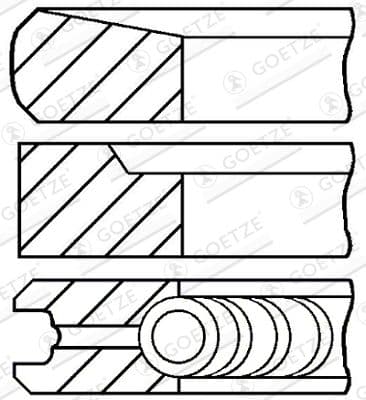 Virzuļa gredzenu komplekts GOETZE ENGINE 08-431700-00 1