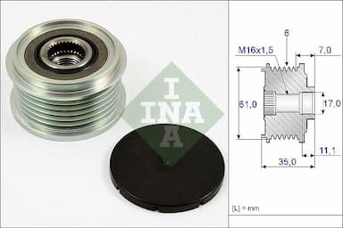 Ģeneratora brīvgaitas mehānisms Schaeffler INA 535 0022 10 1