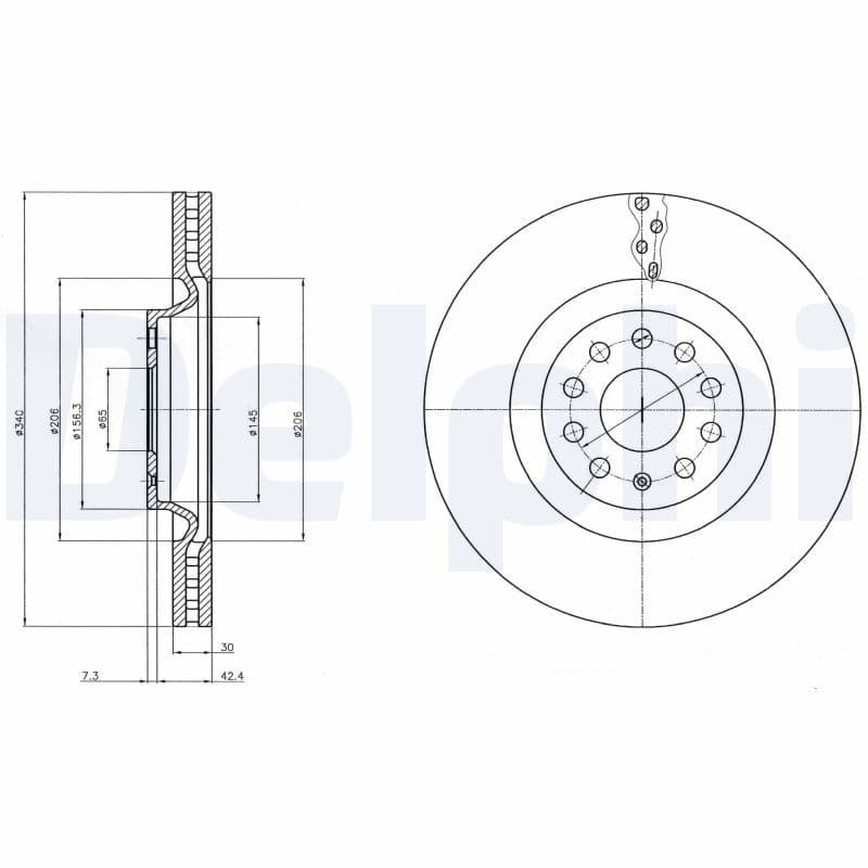 Bremžu diski DELPHI BG9109C 1