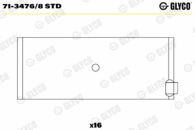 Klaņa gultnis GLYCO 71-3476/8 STD 1