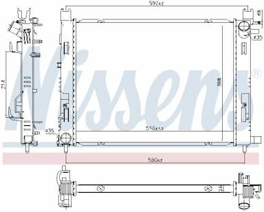 Radiators, Motora dzesēšanas sistēma NISSENS 606760 5