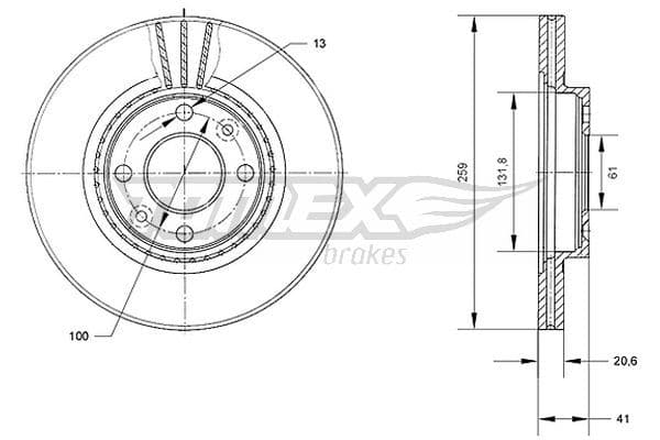 Bremžu diski TOMEX Brakes TX 70-10 1