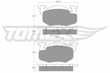 Bremžu uzliku kompl., Disku bremzes TOMEX Brakes TX 10-35 1