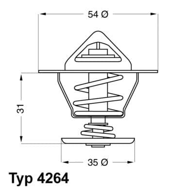 Termostats, Dzesēšanas šķidrums BorgWarner (Wahler) 4264.84D 1