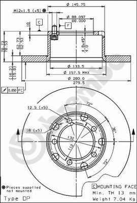 Bremžu diski BREMBO 08.3959.20 1