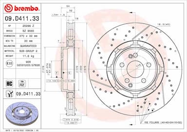 Bremžu diski BREMBO 09.D411.33 1