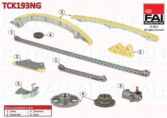 Sadales vārpstas piedziņas ķēdes komplekts FAI AutoParts TCK193NG 1