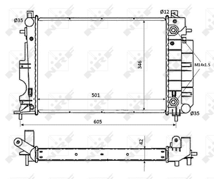 Radiators, Motora dzesēšanas sistēma NRF 53873 1