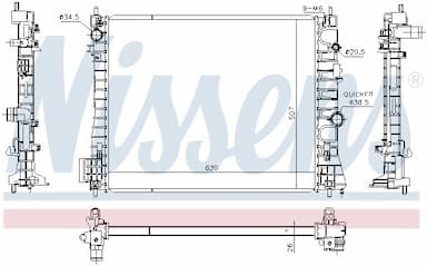 Radiators, Motora dzesēšanas sistēma NISSENS 630775 5