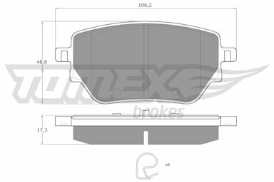 Bremžu uzliku kompl., Disku bremzes TOMEX Brakes TX 12-08 1