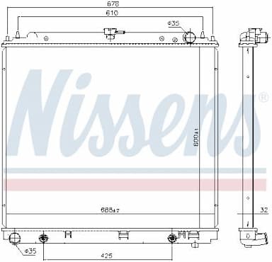 Radiators, Motora dzesēšanas sistēma NISSENS 69485 6