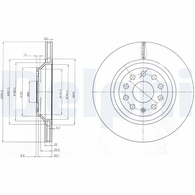 Bremžu diski DELPHI BG3975 1