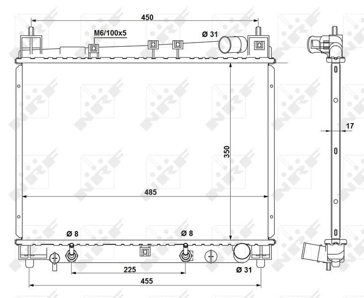 Radiators, Motora dzesēšanas sistēma NRF 53212 1