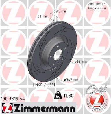 Bremžu diski ZIMMERMANN 100.3319.54 1