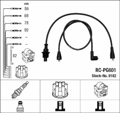 Augstsprieguma vadu komplekts NGK 8182 1