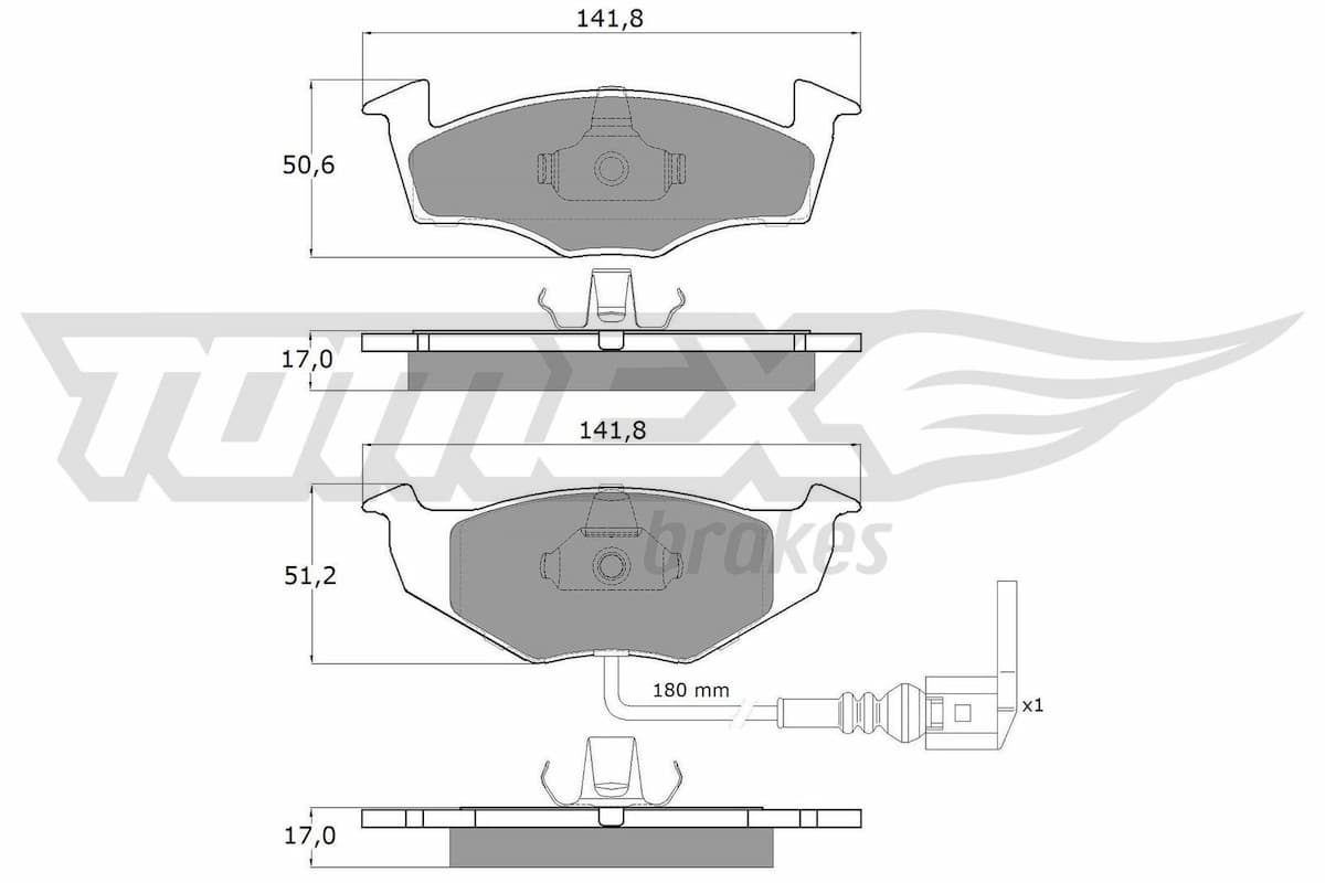 Bremžu uzliku kompl., Disku bremzes TOMEX Brakes TX 14-78 1