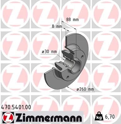 Bremžu diski ZIMMERMANN 470.5401.00 1