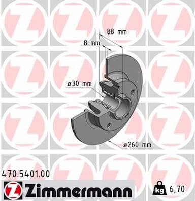 Bremžu diski ZIMMERMANN 470.5401.00 1