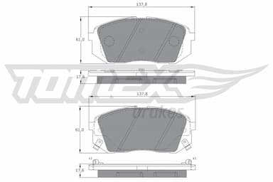 Bremžu uzliku kompl., Disku bremzes TOMEX Brakes TX 17-47 1