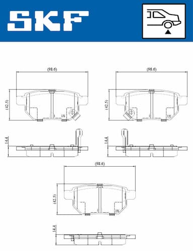 Bremžu uzliku kompl., Disku bremzes SKF VKBP 90282 A 2