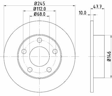 Bremžu diski HELLA 8DD 355 105-681 1