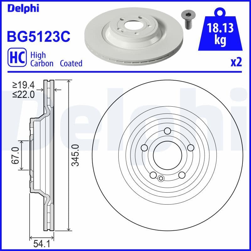 Bremžu diski DELPHI BG5123C 1