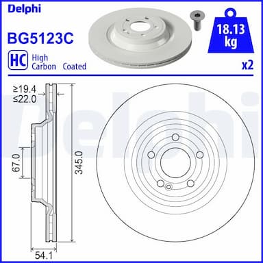 Bremžu diski DELPHI BG5123C 1