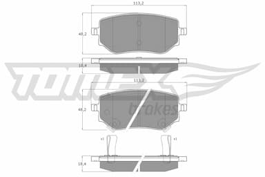 Bremžu uzliku kompl., Disku bremzes TOMEX Brakes TX 15-87 1